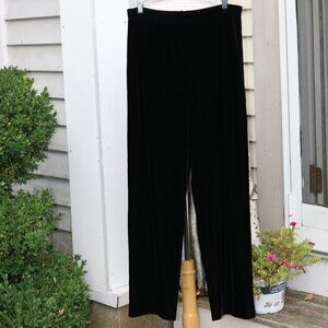 Freeport Studio LL Bean Black Stretch Poly Spandex Velvet Velour Pull On Pants
